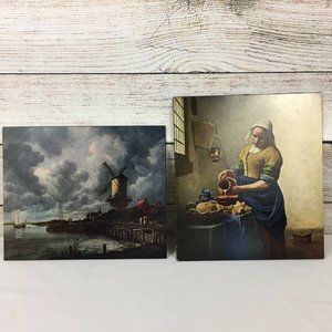Jacob Isaacksz The Mill, Johannes Vermeer The Cook Artwork Photo on pressboard